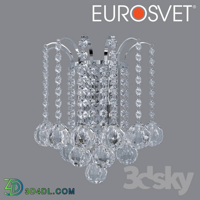 Wall light - OM Bra with crystal Eurosvet 3299_2 chrome Ostiniya
