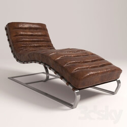 Other soft seating - Vintage Brown Leather Chaise Lounge by Regina Andrew Design 