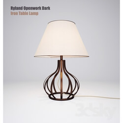 Table lamp - Ryland Openwork Dark Iron Table Lamp 
