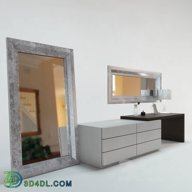 Sideboard _ Chest of drawer - MIRROR wall and floor OPERA_ LONGHI _finish-foil_