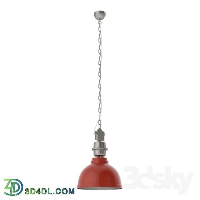 Ceiling light - 49177 Suspension GRANTHAM_ 1х60W _E27__ Ø355_ H1100_ steel_ red_ chrome