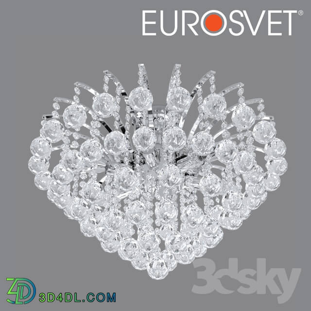 Ceiling light - OM Ceiling chandelier with crystal Eurosvet 3299_6 chrome Ostiniya