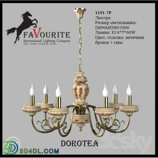 Ceiling light - Favourite 1151-7 p chandelier