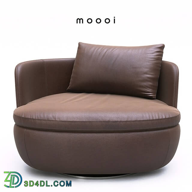 Arm chair - Moooi Bart Swivel leather