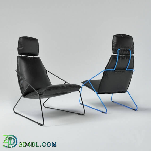 Arm chair - Chair cushion on a metal frame