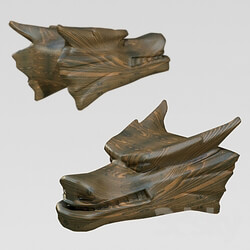 Other decorative objects - wooden dragon head 