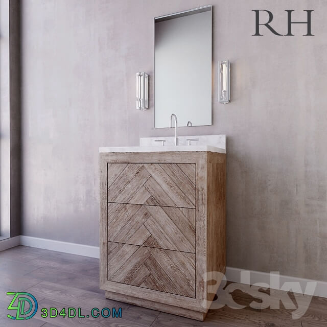 Bathroom furniture - HERRINGBONE POWDER VANITY