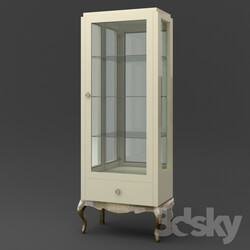 Wardrobe _ Display cabinets - OM Showcase _right_ Fratelli Barri VENEZIA in the decoration of mother-of-pearl cream varnish_ legs and base in the decoration silver leaf_ FB.DC.VZ.49 
