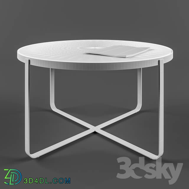 Table - Round Glass and Brass Coffee Table