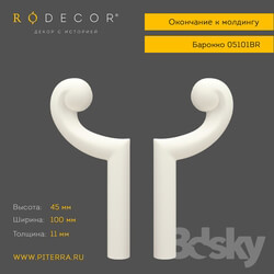 Decorative plaster - Endings to the molding RODECOR Baroque 05101BR 