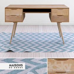 Table - Desk Trocadero and rug Maisons du Monde 