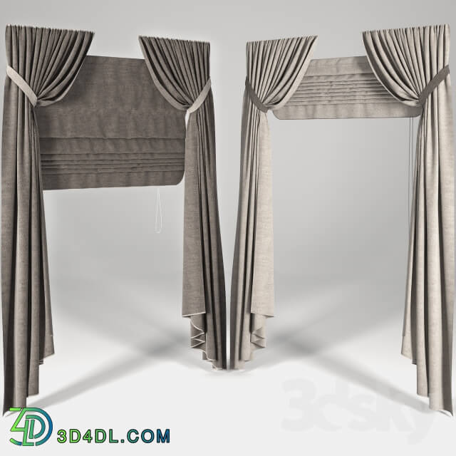 Curtain - Roman blinds 2 positions