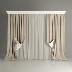 Curtain - Bilateral with tulle curtains 