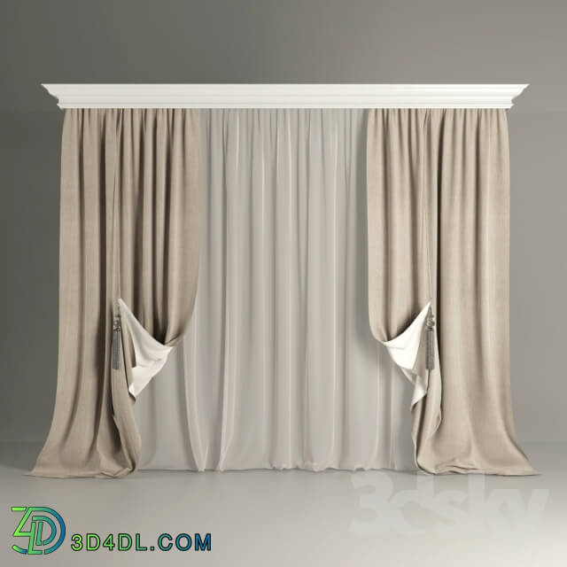 Curtain - Bilateral with tulle curtains