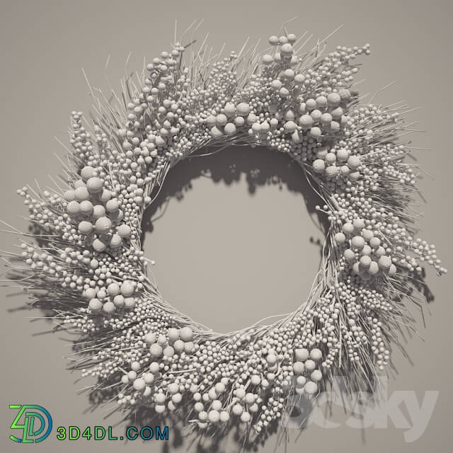 Other decorative objects - Christmas wreath of twigs of rowan