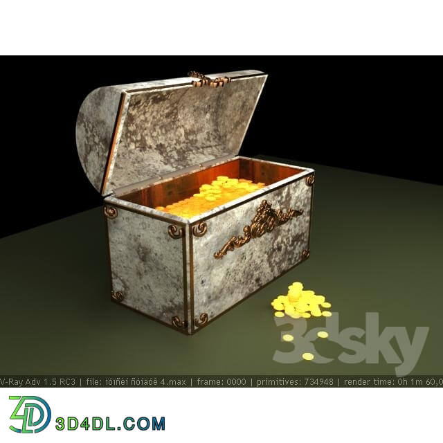 Other decorative objects - a chest of gold