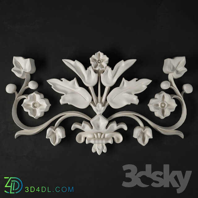 Decorative plaster - Stucco with leaves and flowers