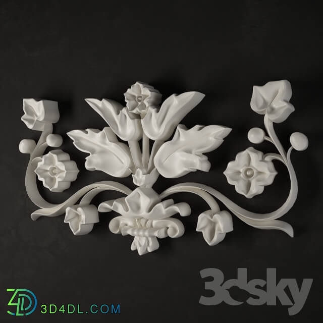 Decorative plaster - Stucco with leaves and flowers