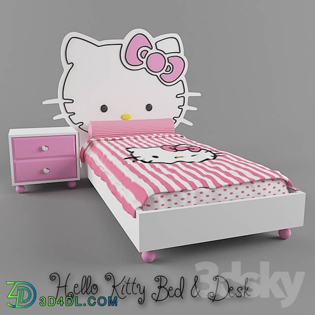 Bed - Hello Kitty Bed _amp_ Desk