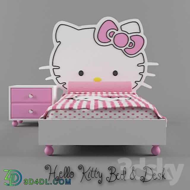 Bed - Hello Kitty Bed _amp_ Desk