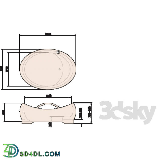 Bathtub - Vonia PAA BARCAROLA 2000mm x 1500mm x 780mm