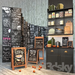 Restaurant - Set for creating slate surfaces with images of chalk 2 