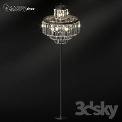 Floor lamp - Loft Crystal Long Floor Lamp 3 Circles 