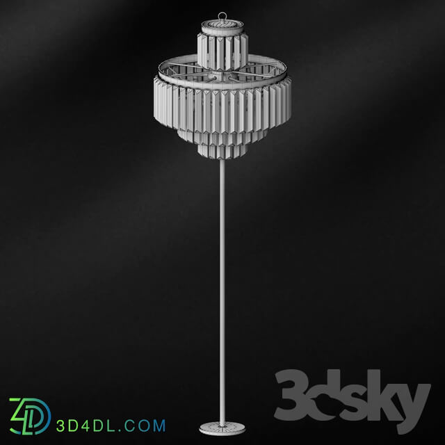 Floor lamp - Loft Crystal Long Floor Lamp 3 Circles