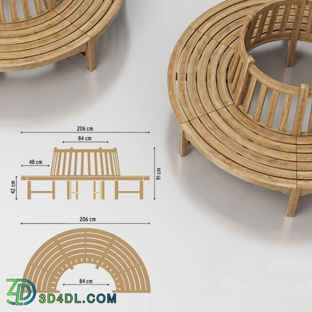 Other architectural elements - Bench round