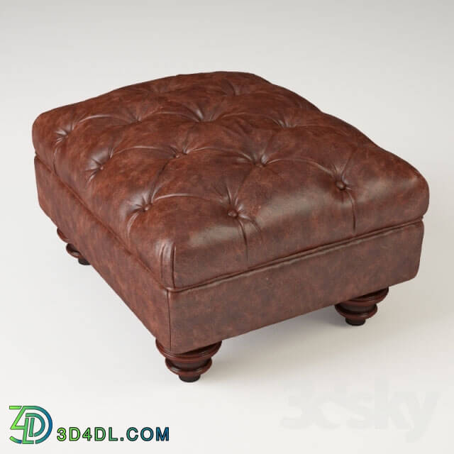 Other soft seating - Claverdon Semi-Aniline Leather Footstool