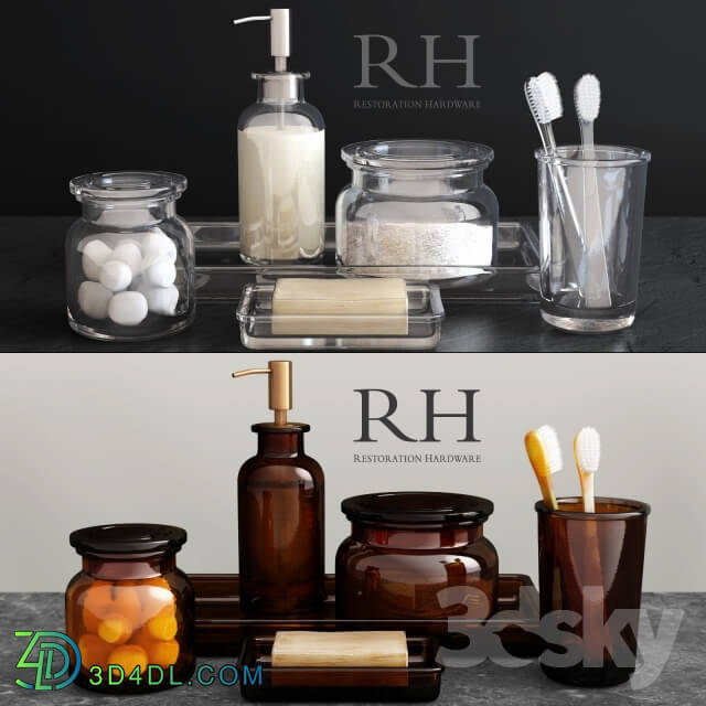 Bathroom accessories - RH _ PHARMACY ACCESSORIES AMBER GLASS