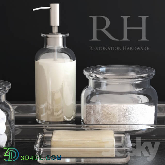 Bathroom accessories - RH _ PHARMACY ACCESSORIES AMBER GLASS