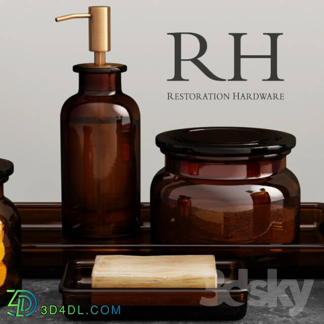 Bathroom accessories - RH _ PHARMACY ACCESSORIES AMBER GLASS