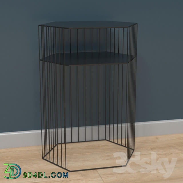 Table - Metal wire pedestal_ topim black La Redoute Interieurs