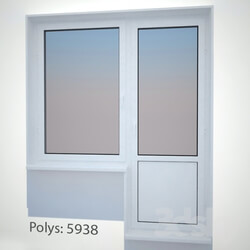 Windows - Plastic window with door 