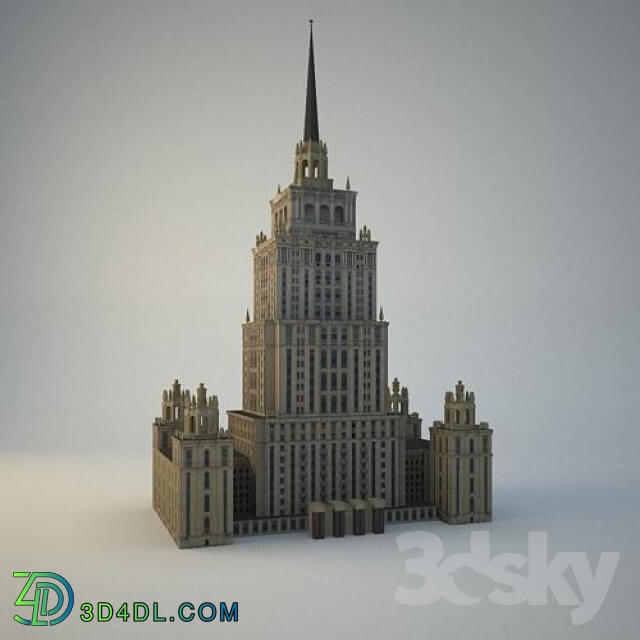 Building - Hotel Ukraine low poly