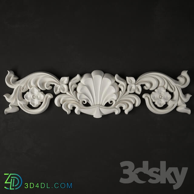 Decorative plaster - Stucco molding made of flowers and leaves