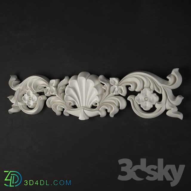 Decorative plaster - Stucco molding made of flowers and leaves