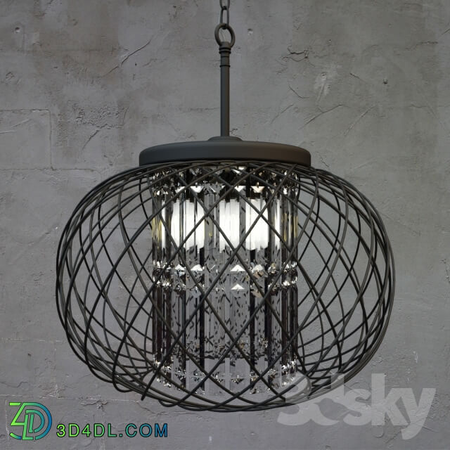 Ceiling light - Yanira Antique Black Crystal Pendant Chandelier