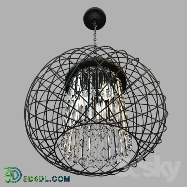 Ceiling light - Yanira Antique Black Crystal Pendant Chandelier