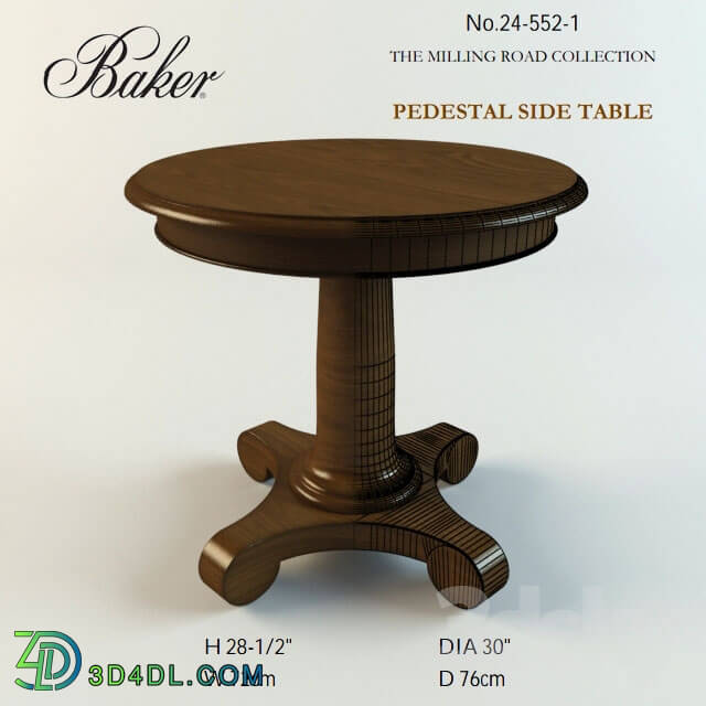 Table - Baker PEDESTAL SIDE TABLE