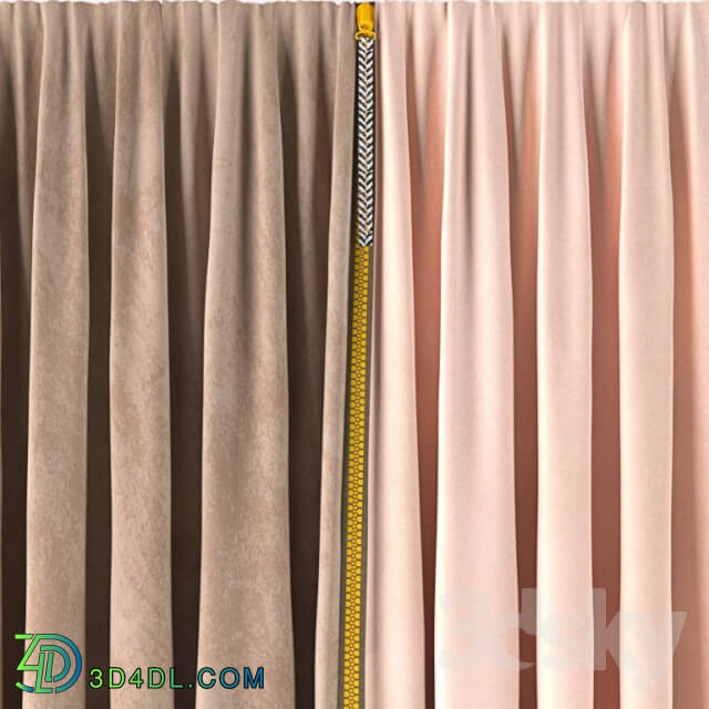 Curtain - CURTAIN WITH COLOR ZIPPER