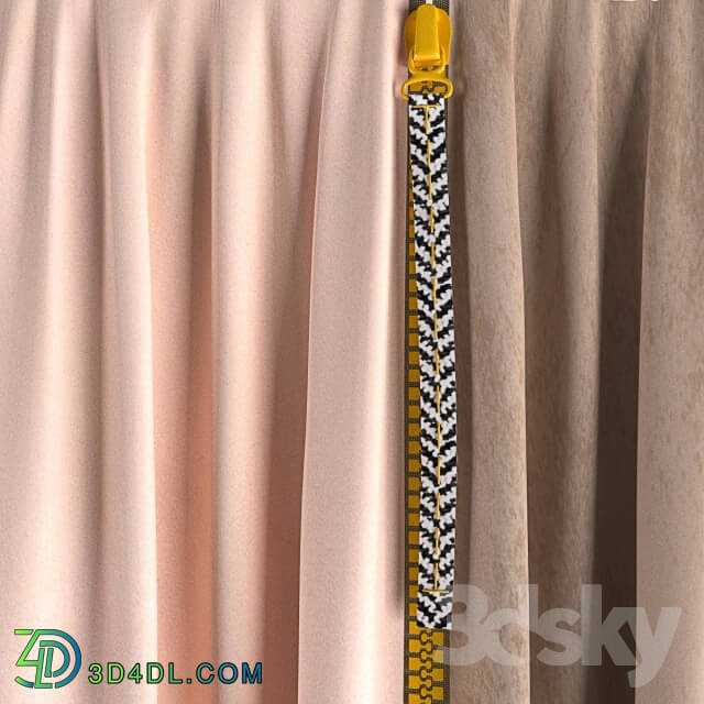 Curtain - CURTAIN WITH COLOR ZIPPER