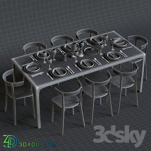 Table _ Chair - Glas Italia table set