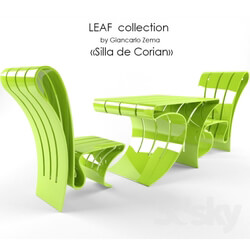 Table _ Chair - furniture set LEAF COLLECTION by Giancarlo Zema _Silla de Corian_ 