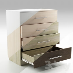 Sideboard _ Chest of drawer - Chest of drawers with open drawers_ 4 variants of chipboard 