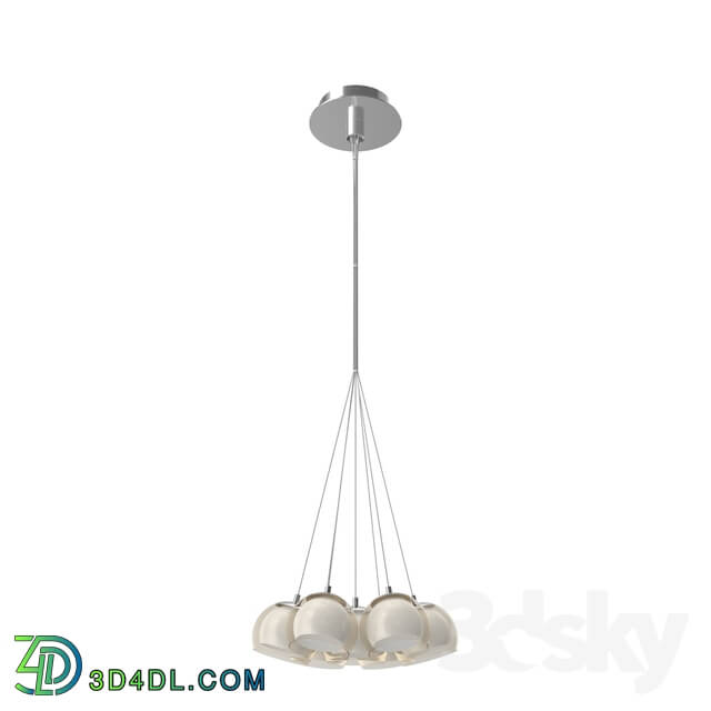 Ceiling light - 94328 LED suspension POLDRAS_ 7x3_3W _LED_ bunch_ Ø325_ nickel _ opal glass_ white_ transparent