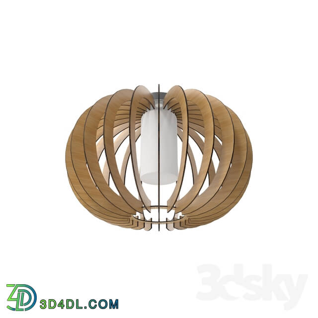 Ceiling light - 95597 Wall-ceiling lamp STELLATO 1_ 1X60W _E27__ steel _ matt _ nickel _ wood _ glass