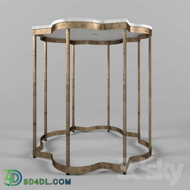 Table - White Marble Arabesque Side Table