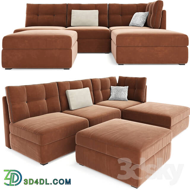 Sofa - Modern Long Sectional Sofa Set